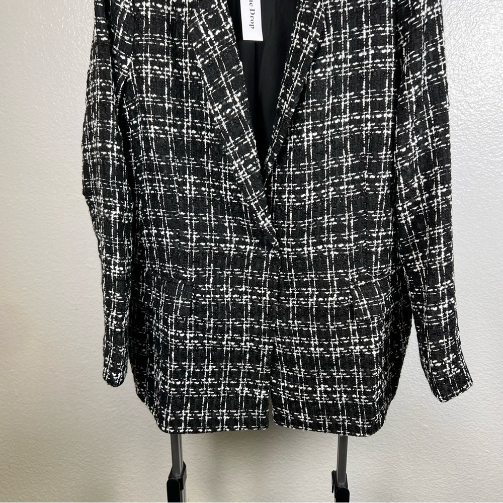 The Drop Black and White Plaid Women's Blazer Size XXL - Picture 3 of 9
